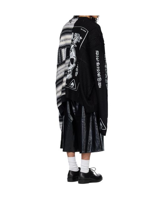 Lu'u Dan Black Patchwork Knit Sweater for men