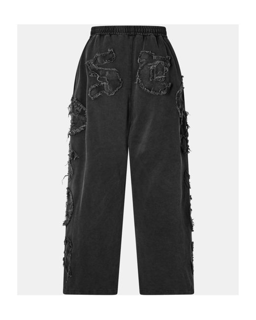 Acne Black Drawstring Wide-Leg Track Pants for men