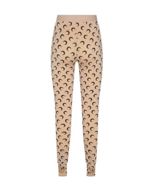 MARINE SERRE Natural Moon Pattern Leggings