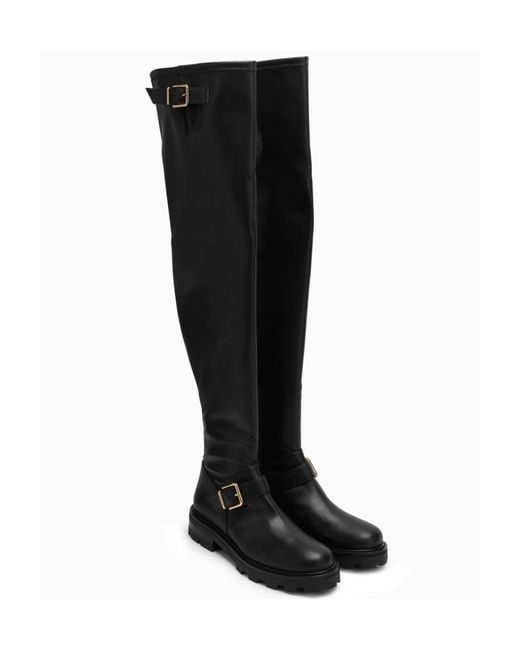 Jimmy Choo Black Biker Ii Over-The-Knee Boots