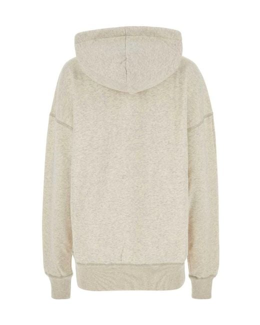 Isabel Marant White Isabel Marant Étoile Logo-Printed Drawstring Hoodie