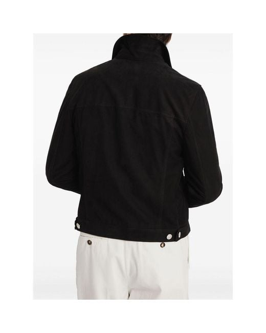 Brunello Cucinelli Black Outerwear Shirt-Style Jacket for men