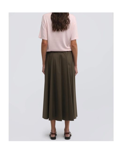 Aspesi Green Stretch Poplin Skirt