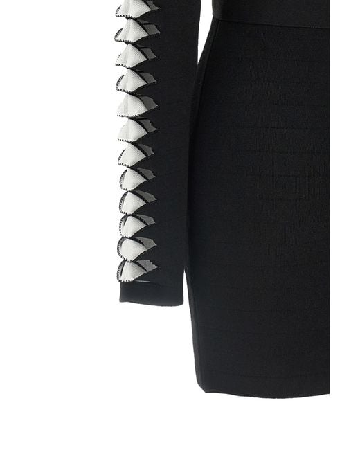 Balmain Cut-Out Mini Dress in Black | Lyst