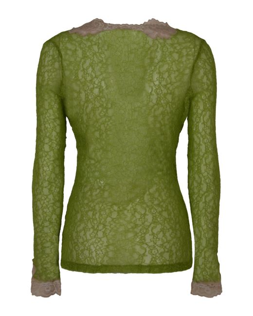 Valentino Green Lace Detailed V-Neck Cardigan