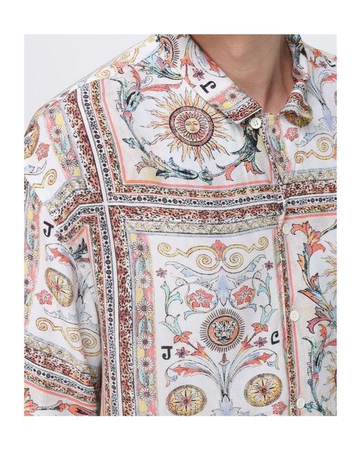 Just Cavalli Gray Relaxed Printed Shirt for men