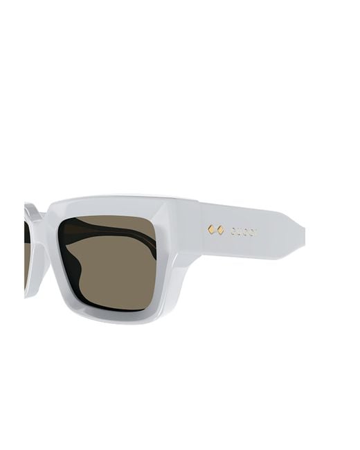 Gucci Metallic Eyewear Rectangular Frame Sunglasses for men
