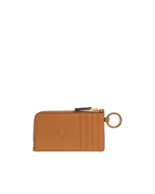 MCM Brown Zipper Card Holder