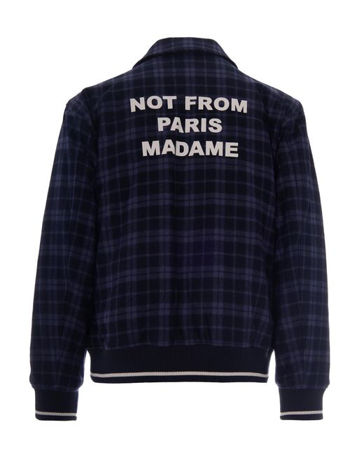 Drole de Monsieur Blue Drôle De Monsieur Slogan Checked Jacket for men