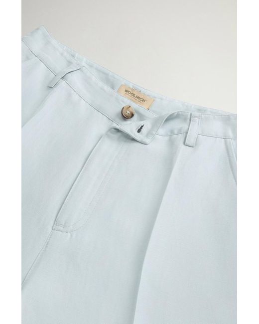 Woolrich Blue Belt-Loops Crease Straight Trousers