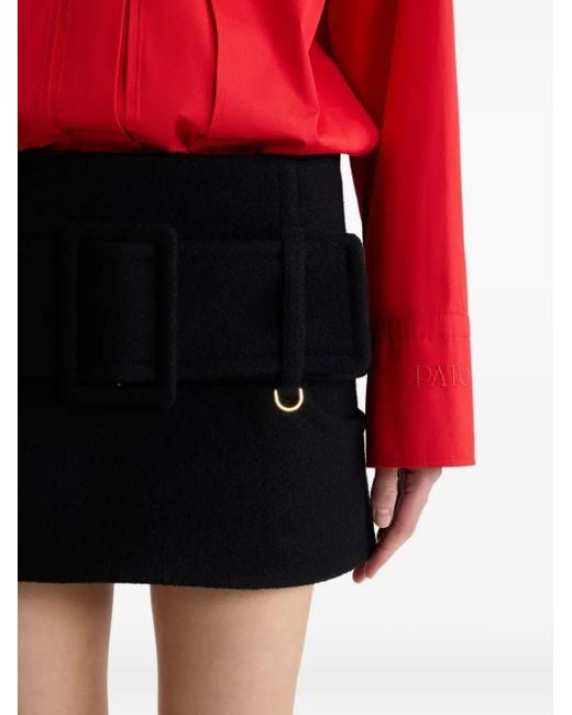 Patou Black Belted Mini Skirt