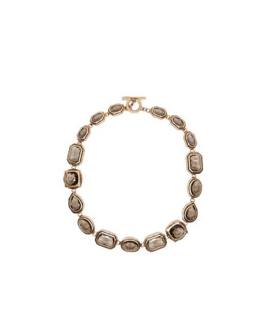 Max Mara Metallic Choker Necklace With Settings