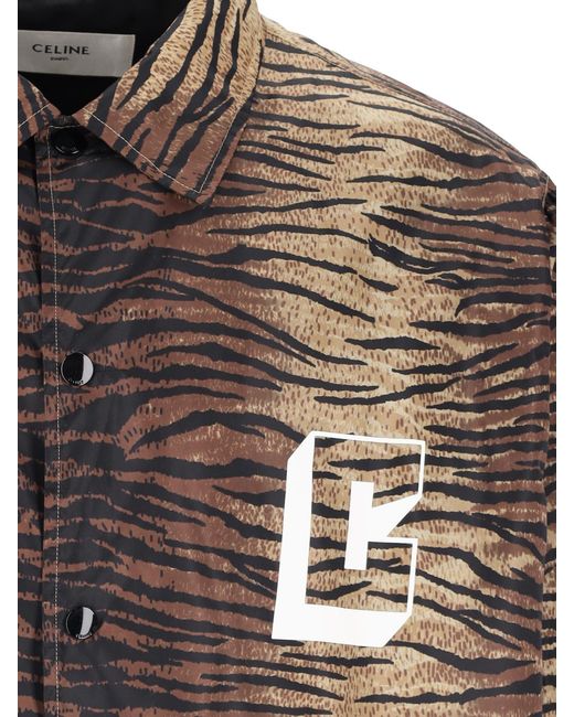 Céline Brown Printed Casual Jacket for men