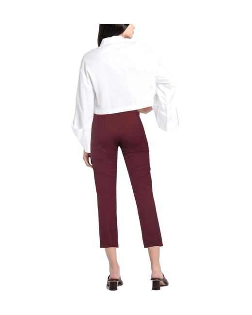 Max Mara Purple High-Waisted Bootcut Cropped Trousers