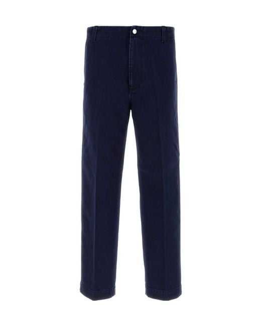 Gucci Blue Embossed Label Washed Denim Pants for men