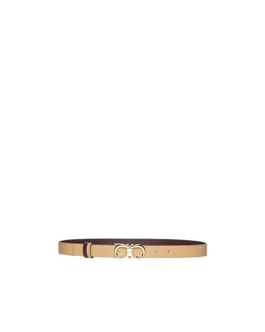 Ferragamo White Double-Sided Adjustable Gancini Belt