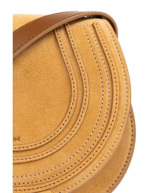 Chloé Natural Small Marcie Suede Crossbody Bag