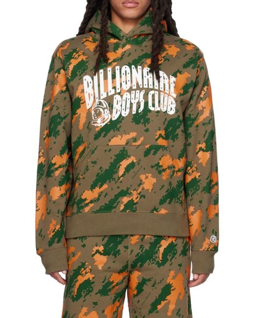 BBCICECREAM Green Camouflage-Printed Long-Sleeved Hoodie for men