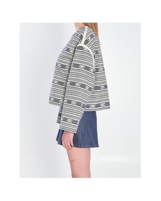 Céline Gray Wool Blend Blazer With Triomphe Motif