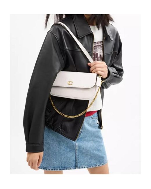 COACH White Brook Flap Chain Bag