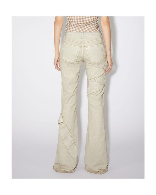 Acne Natural Bow-Detail Flared Trousers