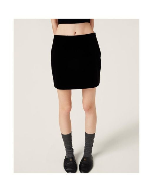 Miu Miu Black Zip-Up Mini Skirt