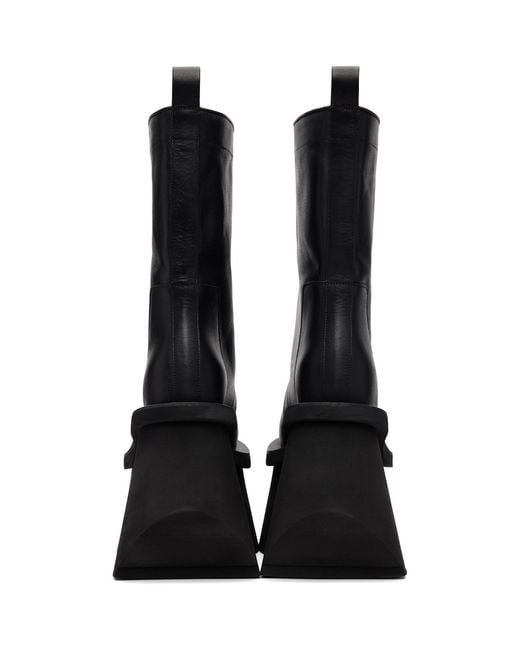 Rick Owens Black Tower Factory Platform Mid-Calf Boots for men