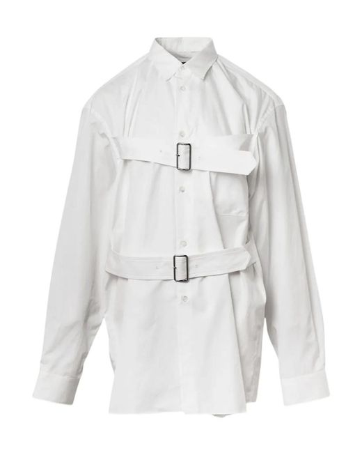 Comme des Garçons White Long-Sleeved Button-Down Shirt for men