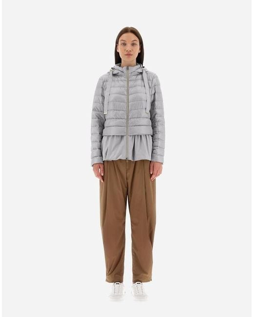 Herno Gray Logo Down Jacket
