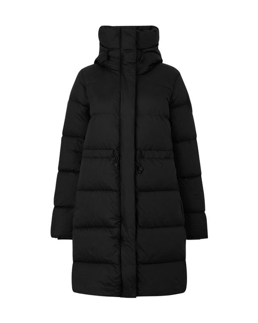 Canada Goose Black Long Hooded Down Puffer Coat