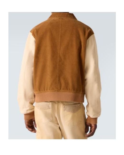 Wales Bonner Brown Homecoming Cotton Corduroy Varsity Jacket for men
