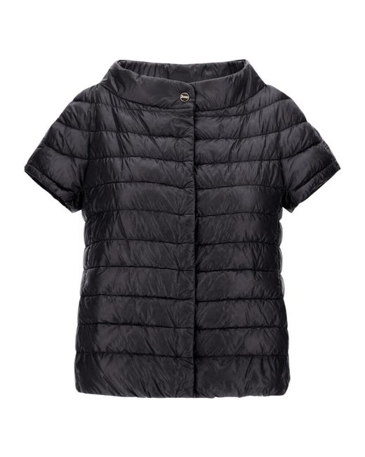Herno Black Greta Short-Sleeved Puffer Jacket