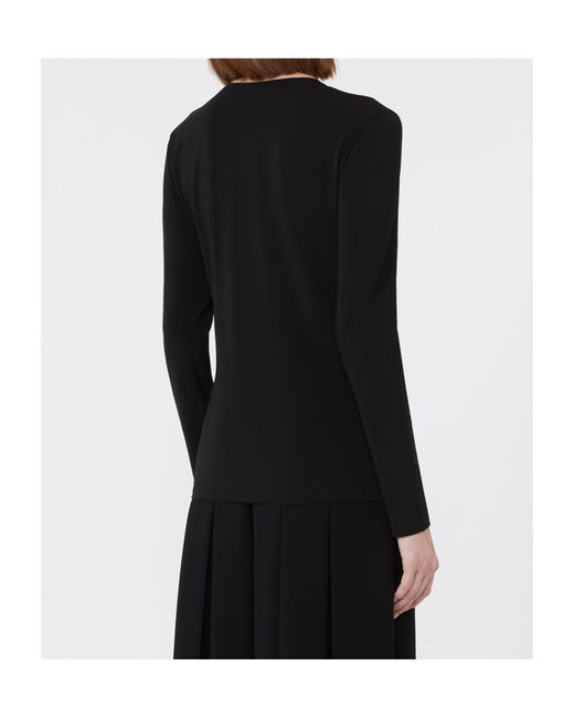 Max Mara Black Viscose Mesh T-Shirt