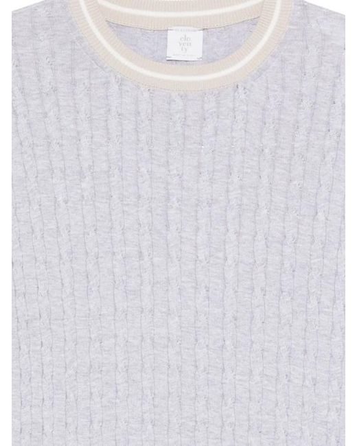 Eleventy White Round-Neck Ribbed T-Shirt for men