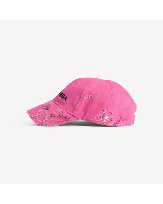 Balenciaga Pink Upcycled Cap for men