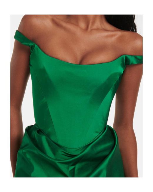 Vivienne Westwood Green Nova Camille Satin Corset Gown