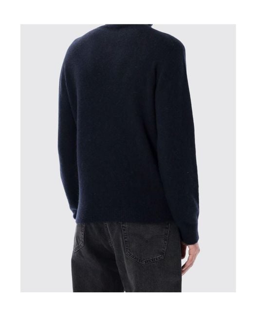 Roberto Collina Blue High Neck Knitted Sweater for men
