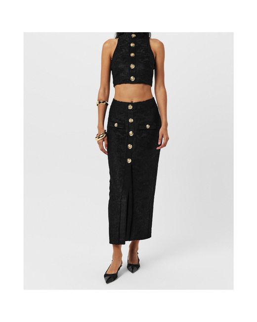 Balmain Black Midi Skirt