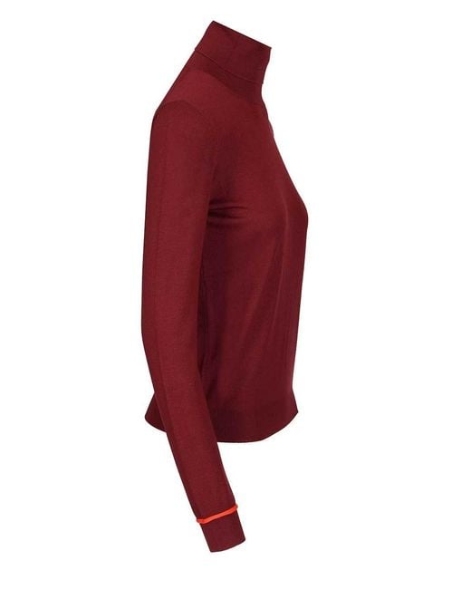 Loewe Red High Neck Knitted Jumper