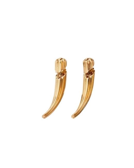 Tory Burch Metallic Logo Spike Front-Back Earrings