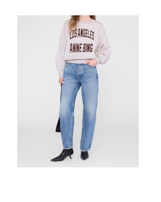 Anine Bing White Harry Logo Sweatshirt