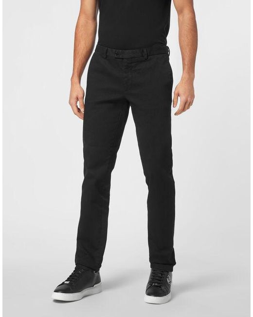Philipp Plein Black Appliqué Chinos for men