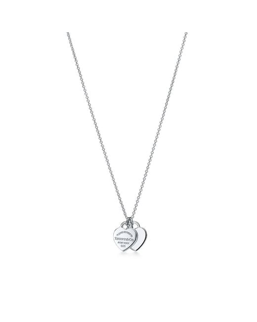 Tiffany & Co Metallic Double-Heart Pendant Necklace