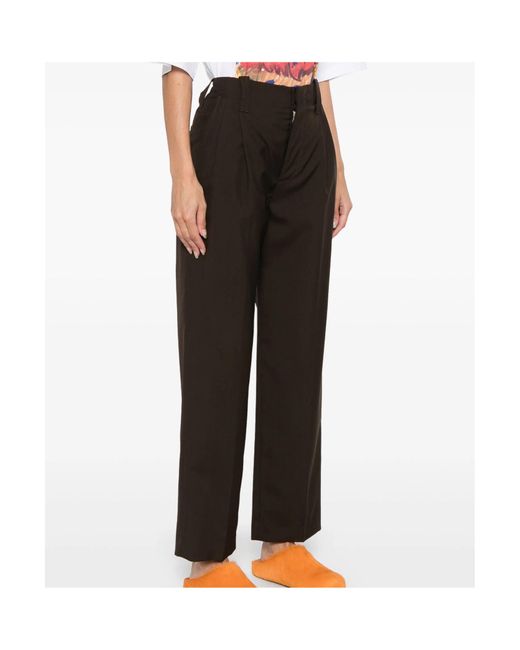 Marni Black Pleat-Detail Trousers