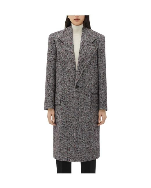 Bottega Veneta Gray Lapel Long-Sleeved Coat