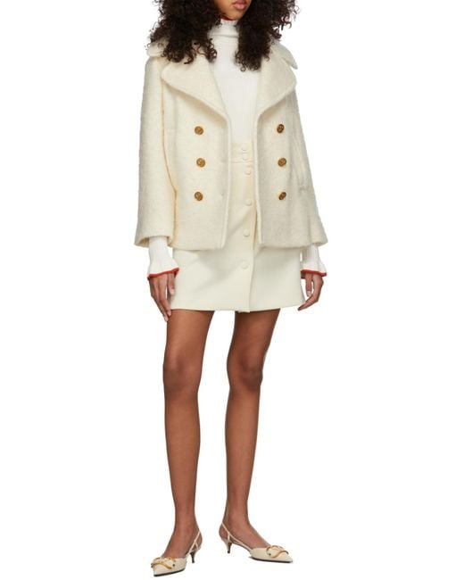 RED Valentino White Logo A-Line Skirt