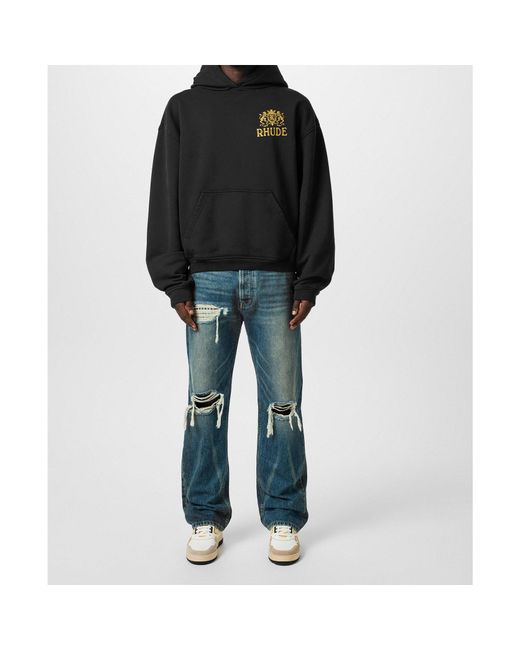 Rhude Black Hoodie for men