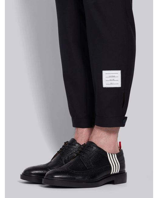 Thom Browne Black Plain Weave Suiting Track Pants for men