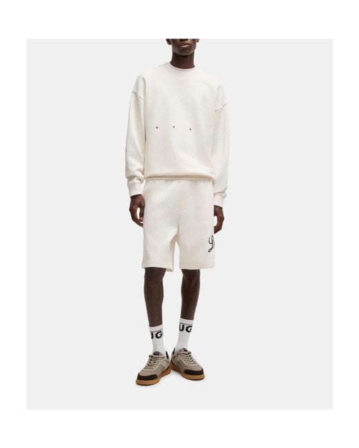 Boss White Loose Shorts for men