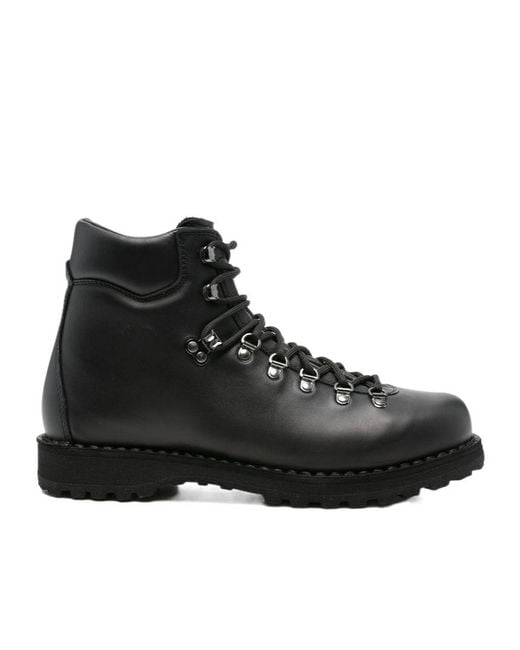 Diemme Black Lace-Up Leather Boots for men